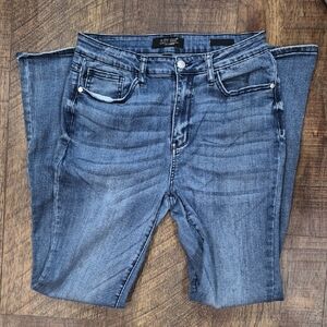 Judy Blue Blue Denim Jeans Wide Leg Size 11/30 Bootcut Cowgirl